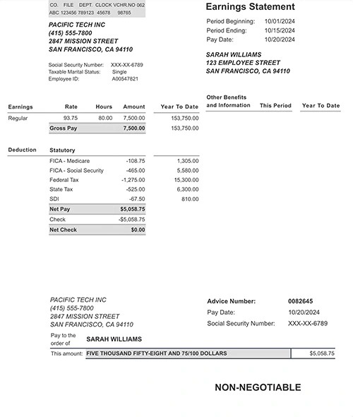 Paystub Preview