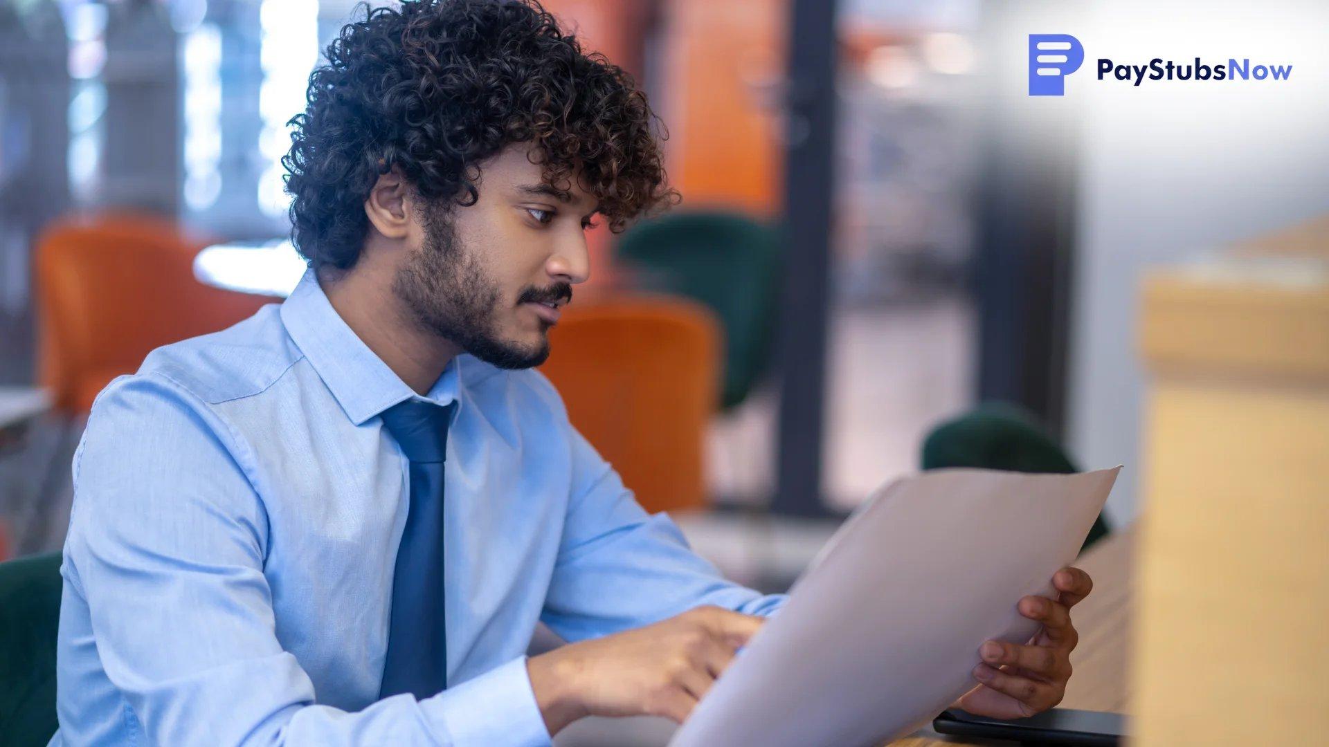 A focused professional sitting at a desk and reviewing documents to build an audit packet.